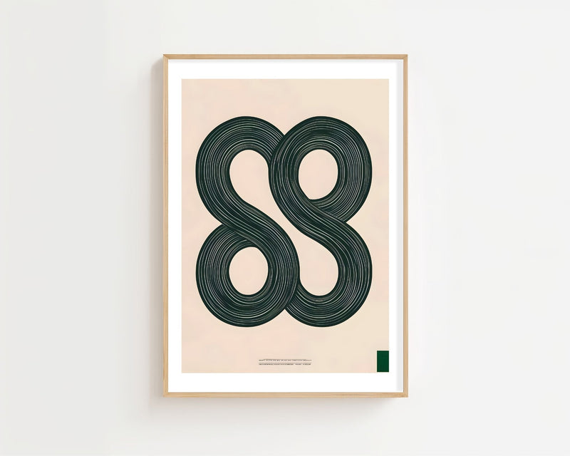 Endless Green Curves Plakat - 21 x 29.7 cm (A4) - Nellastore