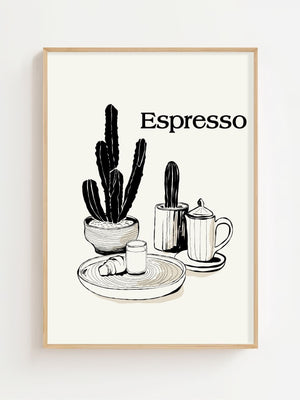 Espresso Cactus Plakat - 21 x 29.7 cm - Nellastore