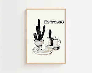 Espresso Cactus Plakat - 21 x 29.7 cm - Nellastore