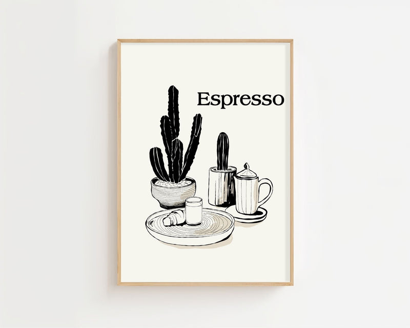 Espresso Cactus Plakat - 21 x 29.7 cm - Nellastore