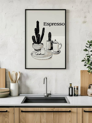 Espresso Cactus Plakat - 21 x 29.7 cm - Nellastore