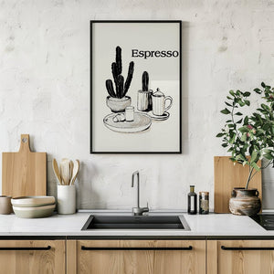 Espresso Cactus Plakat - 21 x 29.7 cm - Nellastore