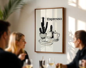 Espresso Cactus Plakat - 21 x 29.7 cm - Nellastore