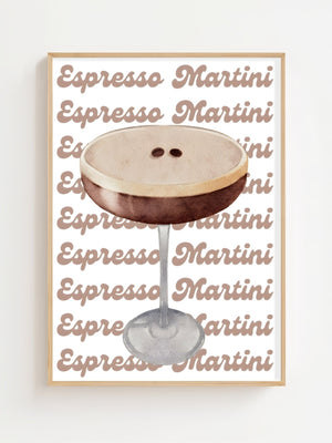 Espresso Martini Typography Plakat - 21 x 29.7 cm (A4) - Nellastore