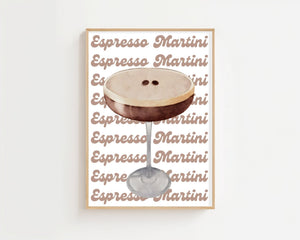 Espresso Martini Typography Plakat - 21 x 29.7 cm (A4) - Nellastore