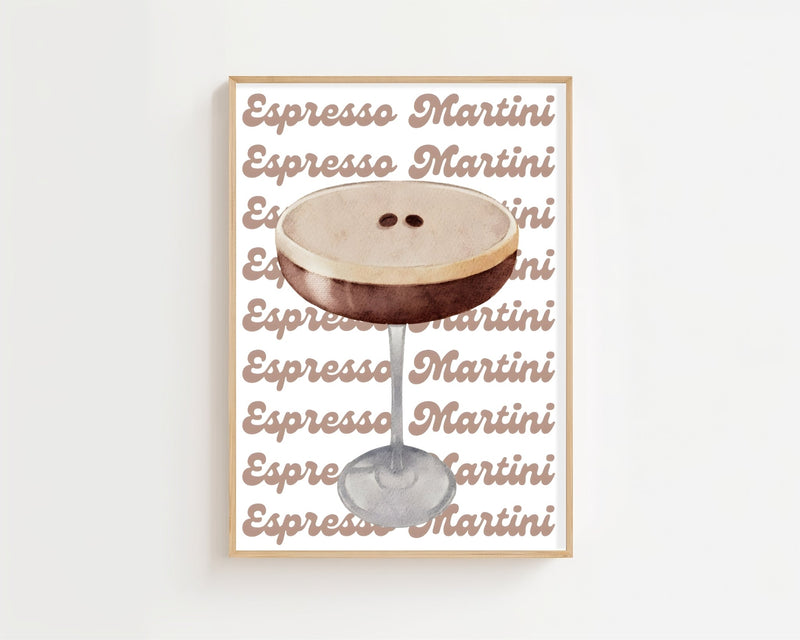 Espresso Martini Typography Plakat - 21 x 29.7 cm (A4) - Nellastore