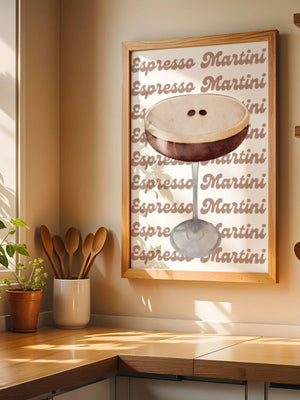 Espresso Martini Typography Plakat - 21 x 29.7 cm (A4) - Nellastore