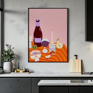 Evening Wine Board Plakat - 21 x 29.7 cm - Nellastore