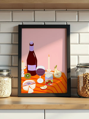 Evening Wine Board Plakat - 21 x 29.7 cm - Nellastore