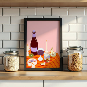 Evening Wine Board Plakat - 21 x 29.7 cm - Nellastore