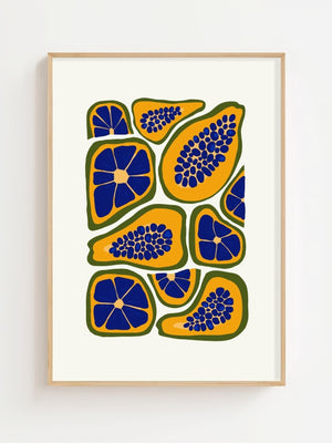 Exotic Papaya Pattern Plakat - 21 x 29.7 cm - Nellastore