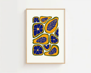 Exotic Papaya Pattern Plakat - 21 x 29.7 cm - Nellastore