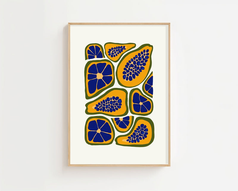 Exotic Papaya Pattern Plakat - 21 x 29.7 cm - Nellastore