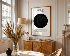 Fisken Stjernetegn Plakat - 21 x 29.7 cm - Nellastore