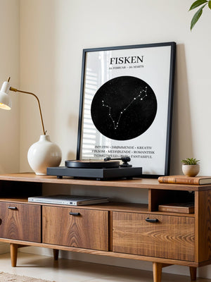 Fisken Stjernetegn Plakat - 21 x 29.7 cm - Nellastore