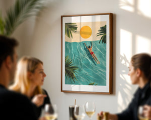 Floating Under The Sun Plakat - 21 x 29.7 cm (A4) - Nellastore