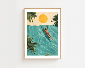 Floating Under The Sun Plakat - 21 x 29.7 cm (A4) - Nellastore