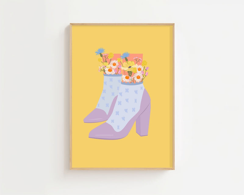 Flower Heels Plakat - 21 x 29.7 cm - Nellastore