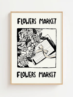 Flower Letter Plakat - 21 x 29.7 cm - Nellastore