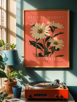 Flower Market Bilbao Plakat - 21 x 29.7 cm (A4) - Nellastore