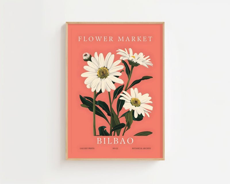 Flower Market Bilbao Plakat - 21 x 29.7 cm (A4) - Nellastore