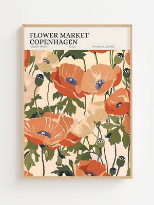 Flower Market Copenhagen Plakat - 21 x 29.7 cm (A4) - Nellastore