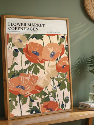Flower Market Copenhagen Plakat - 21 x 29.7 cm (A4) - Nellastore