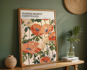 Flower Market Copenhagen Plakat - 21 x 29.7 cm (A4) - Nellastore