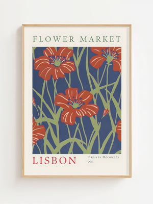 Flower Market Lisbon Plakat - 21 x 29.7 cm (A4) - Nellastore