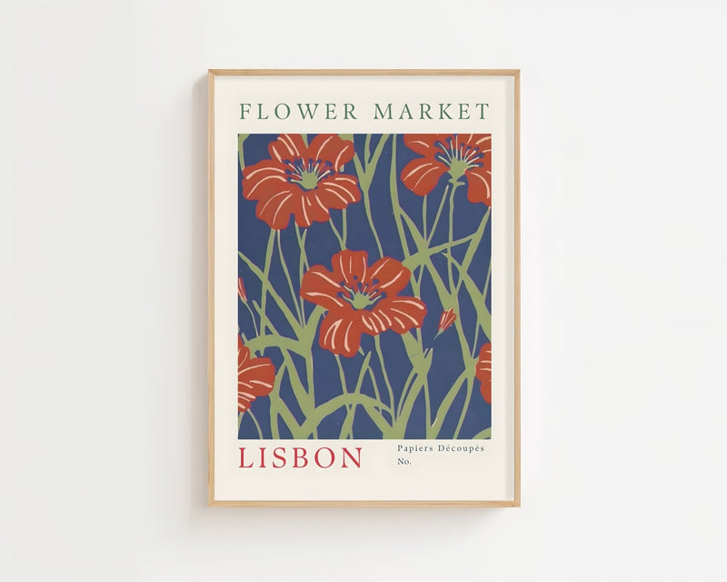 Flower Market Lisbon Plakat - 21 x 29.7 cm (A4) - Nellastore