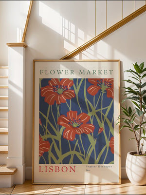 Flower Market Lisbon Plakat - 21 x 29.7 cm (A4) - Nellastore