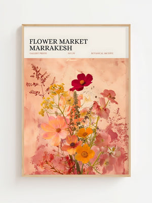 Flower Market Marrakesh Plakat - 21 x 29.7 cm (A4) - Nellastore