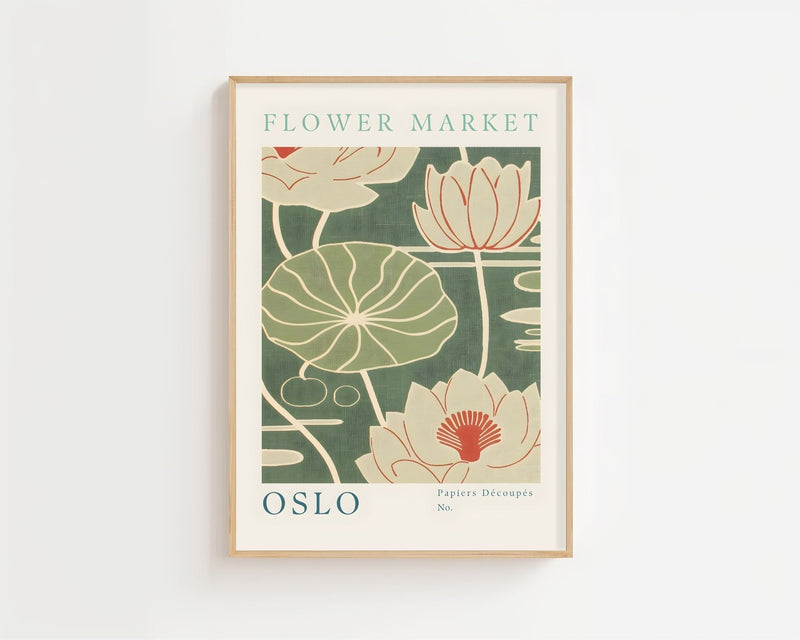 Flower Market Oslo Plakat - 21 x 29.7 cm (A4) - Nellastore
