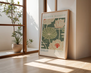 Flower Market Oslo Plakat - 21 x 29.7 cm (A4) - Nellastore