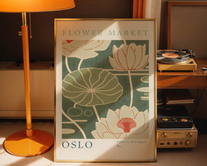 Flower Market Oslo Plakat - 21 x 29.7 cm (A4) - Nellastore