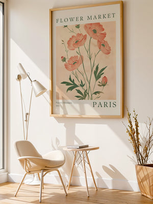 Flower Market Paris Plakat - 21 x 29.7 cm (A4) - Nellastore