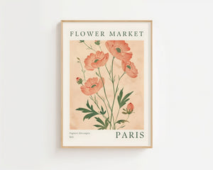 Flower Market Paris Plakat - 21 x 29.7 cm (A4) - Nellastore