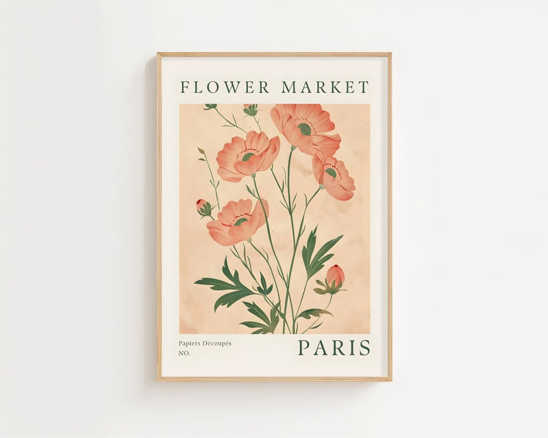 Flower Market Paris Plakat - 21 x 29.7 cm (A4) - Nellastore