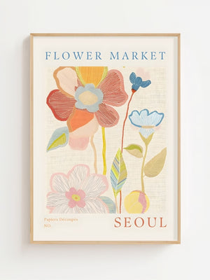 Flower Market Seoul Plakat - 21 x 29.7 cm (A4) - Nellastore