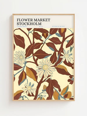 Flower Market Stockholm Plakat - 21 x 29.7 cm (A4) - Nellastore