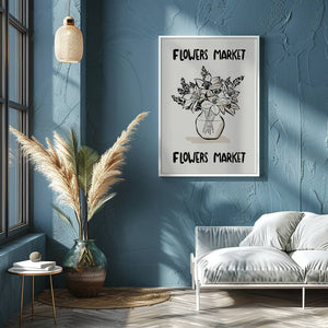 Flower Market Vase Plakat - 21 x 29.7 cm - Nellastore