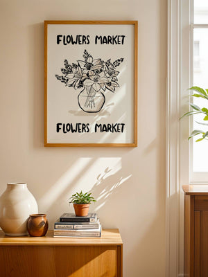 Flower Market Vase Plakat - 21 x 29.7 cm - Nellastore