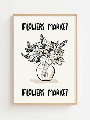 Flower Market Vase Plakat - 21 x 29.7 cm - Nellastore
