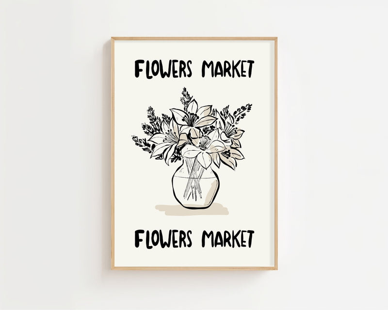 Flower Market Vase Plakat - 21 x 29.7 cm - Nellastore
