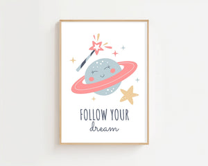 Follow Your Dream Plakat - 21 x 29.7 cm (A4) - Nellastore