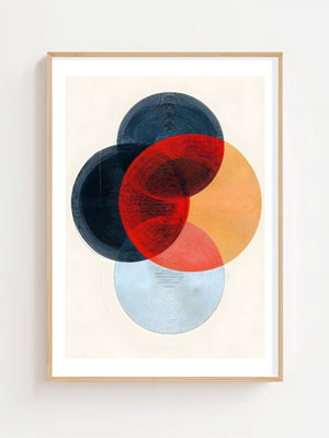 Four Circles Collide Plakat - 21 x 29.7 cm (A4) - Nellastore