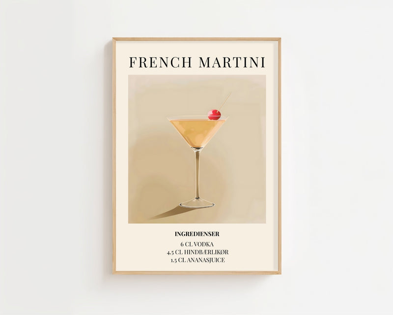 French Martini Plakat - 21 x 29.7 cm (A4) - Nellastore