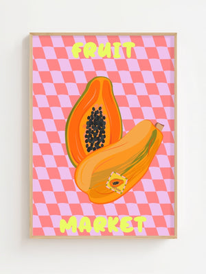 Fruit Market Papaya Plakat - 21 x 29.7 cm - Nellastore