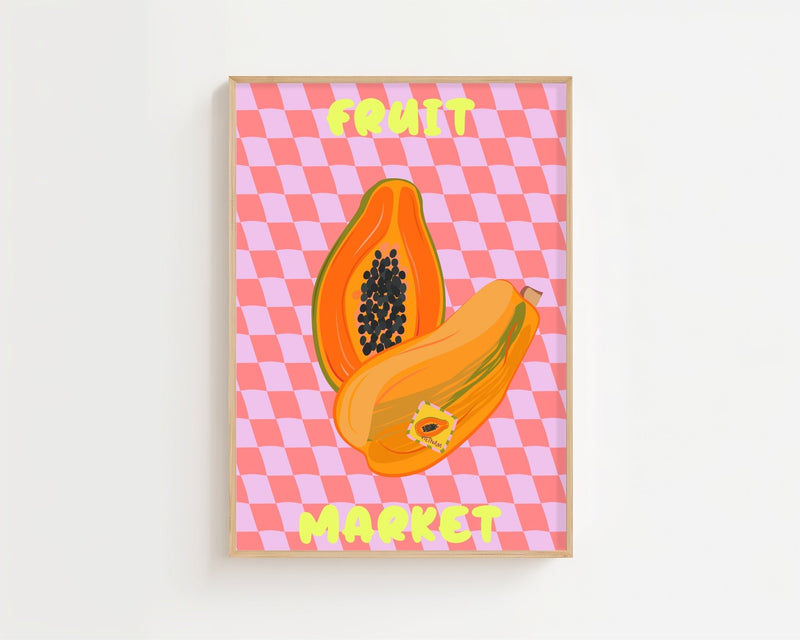 Fruit Market Papaya Plakat - 21 x 29.7 cm - Nellastore