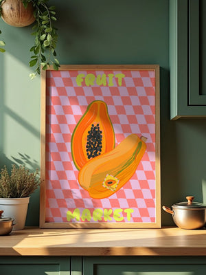 Fruit Market Papaya Plakat - 21 x 29.7 cm - Nellastore